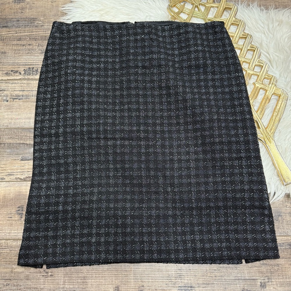 Ann Taylor Classic Black Italian Tweed Skirt